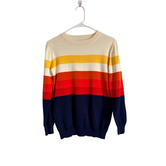 Oxknit Sweaters - Oxknit Retro Ringer Striped Crewneck Pullover Sweater Medium Dopamine Indie